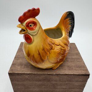 Otigari Vintage Ceramic Chicken rooster creamer or Planter Or Decorative Figurin